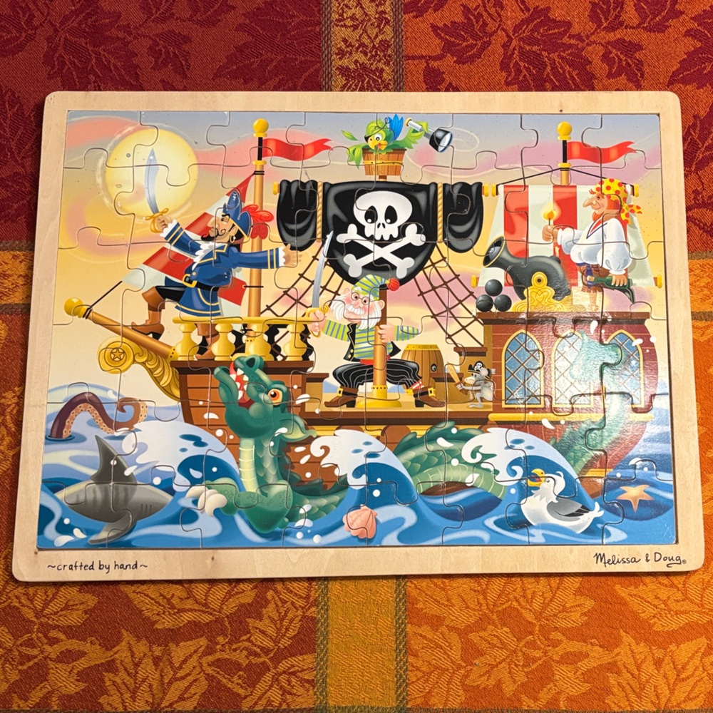 Melissa & Doug Pirate Ship Adventure Wooden 48 piece jigsaw puzzle. Like new!